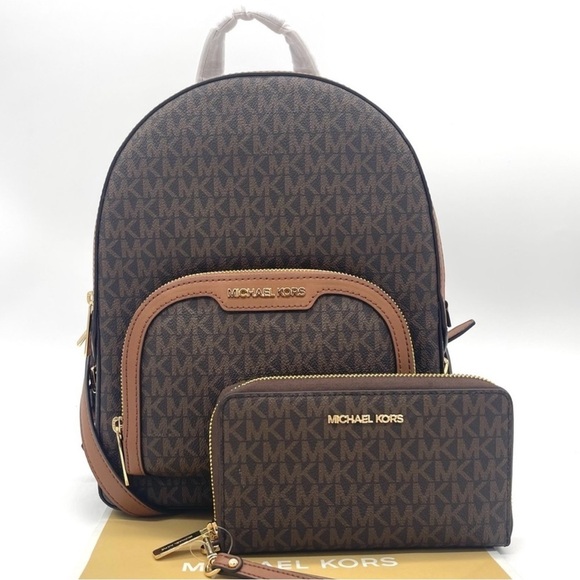 Michael Kors Medium Jaycee Zip Packet Backpack & Phone Case Wallet Wristlet - Picture 2 of 12